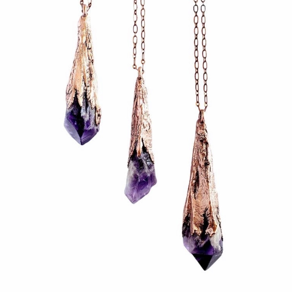 Amethyst Elestial Wand Necklace